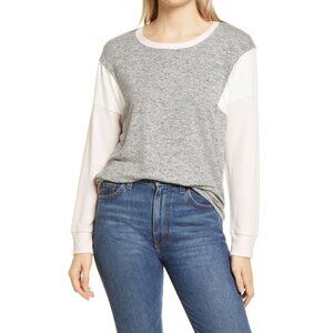 New Gibsonlook Small Colorblock Dolman Top Shirt Blouse Pink Gray Womens NWT